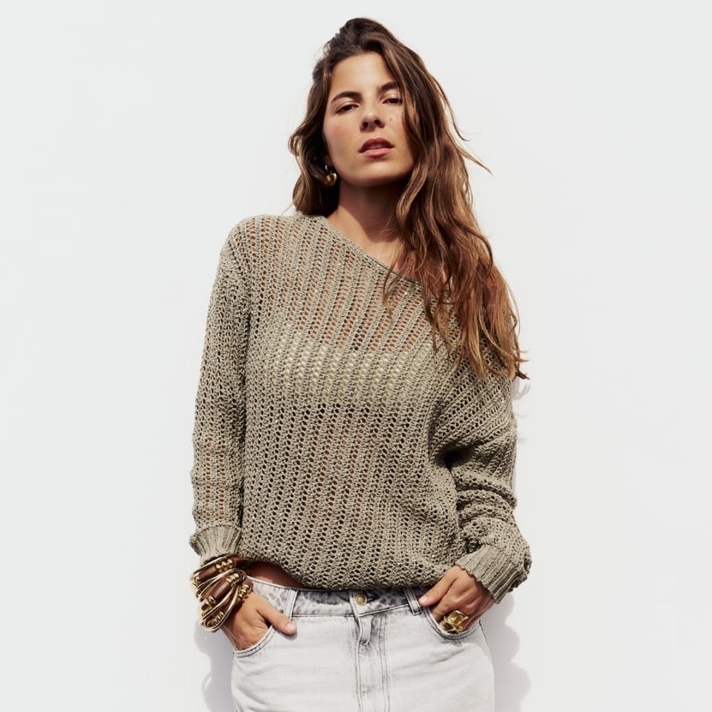 New ZARA Sequin Knit Sweater